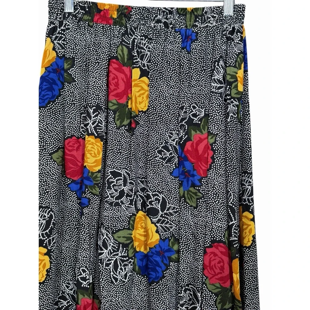 Vintage 90's Maxi Skirt 12 Floral Cottagecore Boho‎ Button Front Nolan USA
